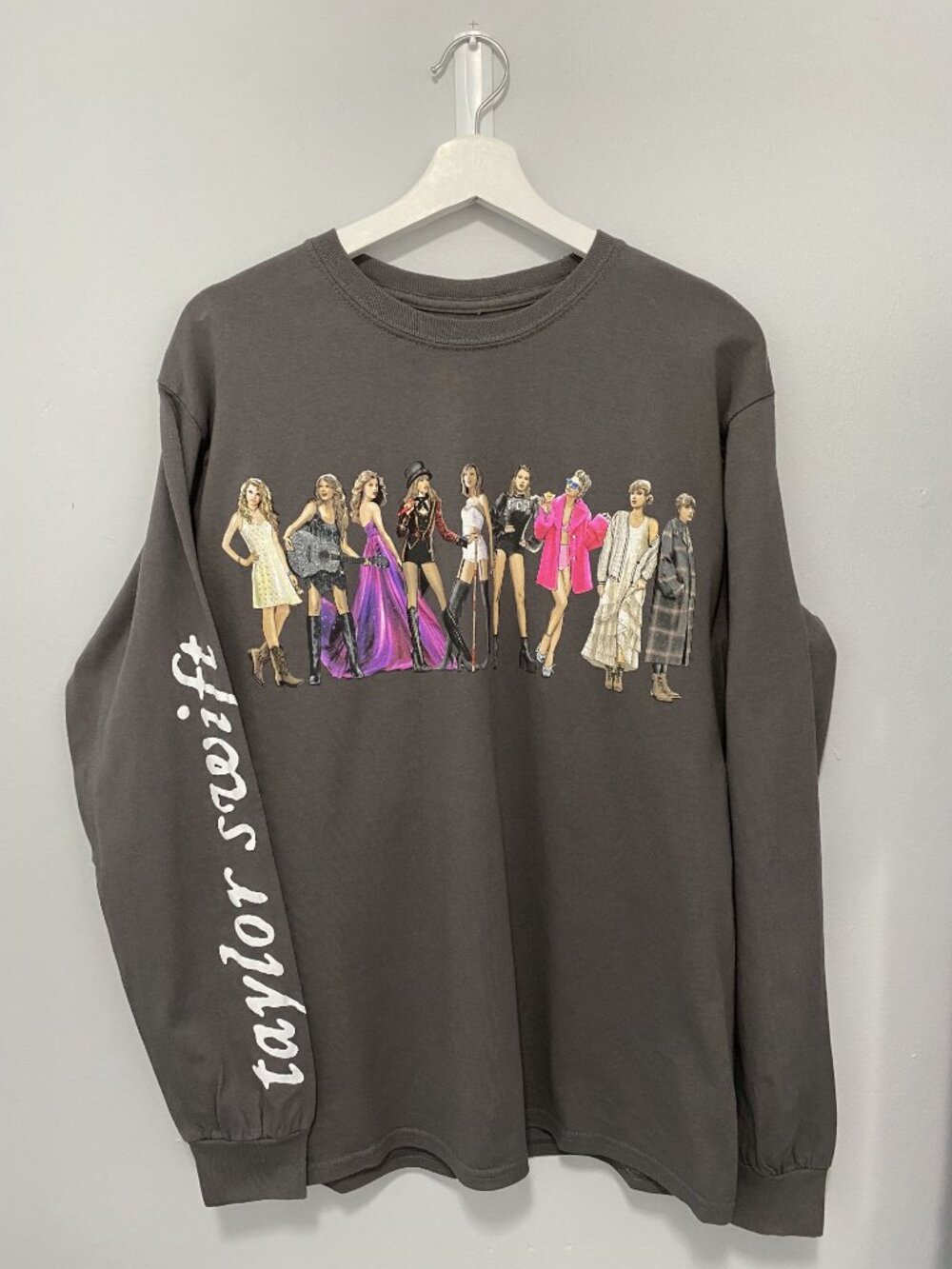 Taylor Swift tee: Eras Charcoal Long Sleeve